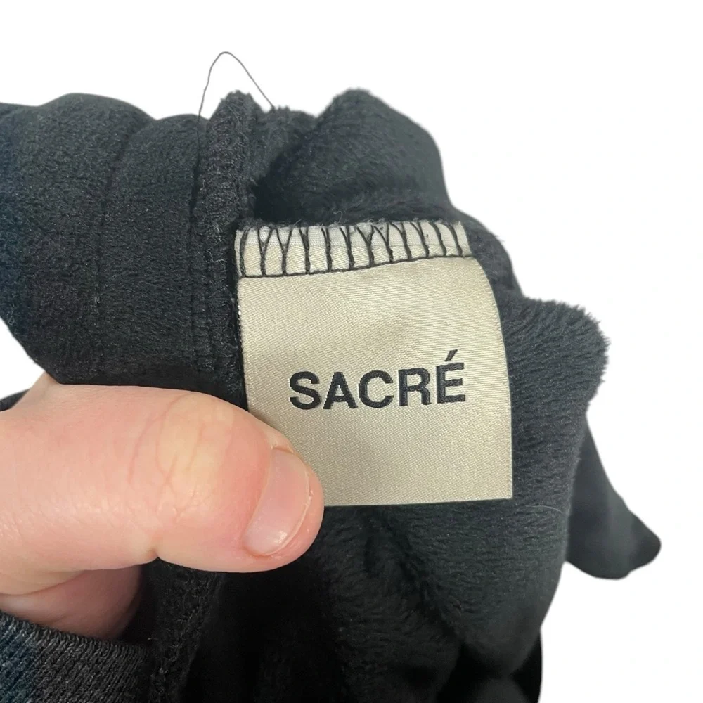 NWOT Sacre Solei Velour Track Pants in Black Size M